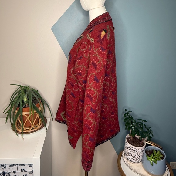 Icelandic Design Atlantia 2004 European Art Knit Wool Jacket M Lined - Picture 4 of 14